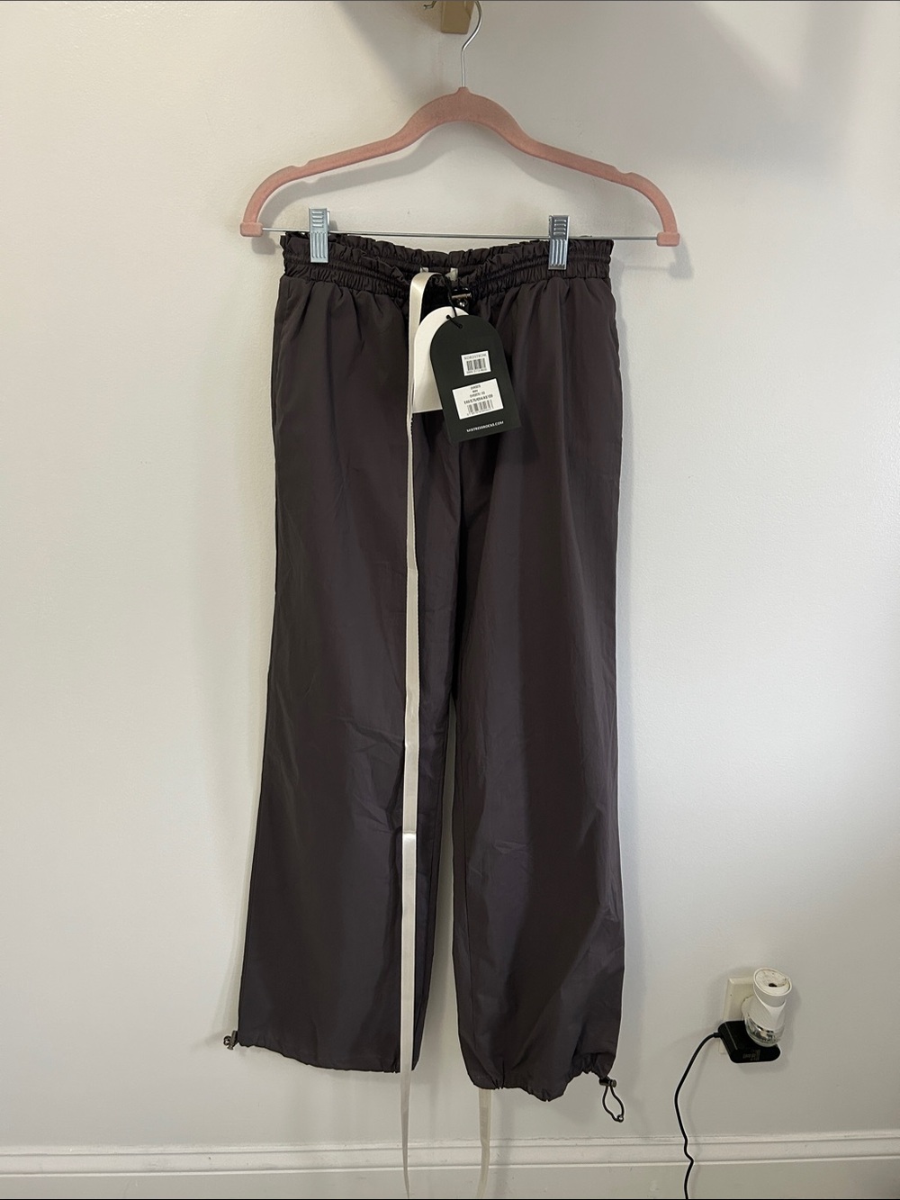 Mistress Rocks Slate Nylon Blend Joggers
